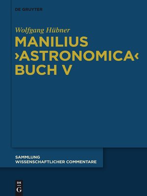 cover image of Manilius, "Astronomica" Buch V